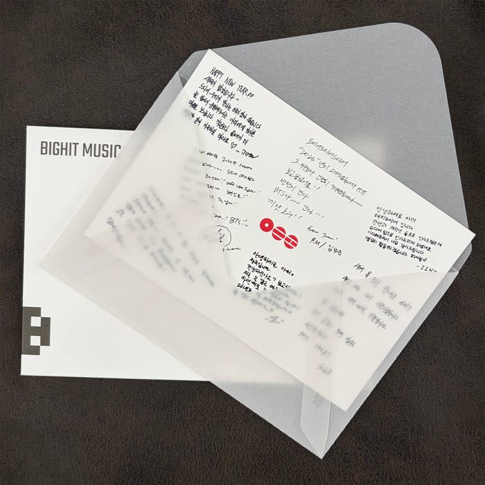 BTSがARMY(BTSファンの呼称)に送った直筆手紙/BIGHIT MUSIC