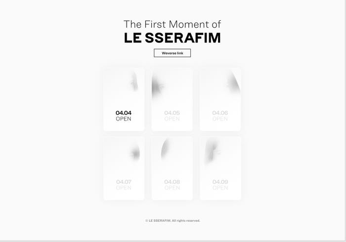 「The First Moment of LE SSERAFIM」プロジェクトサイト(提供写真)