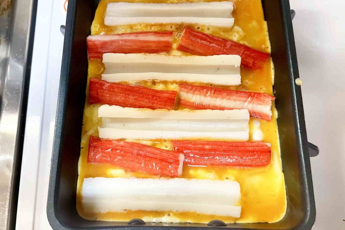 ちくわとカニカマのカリカリ焼き