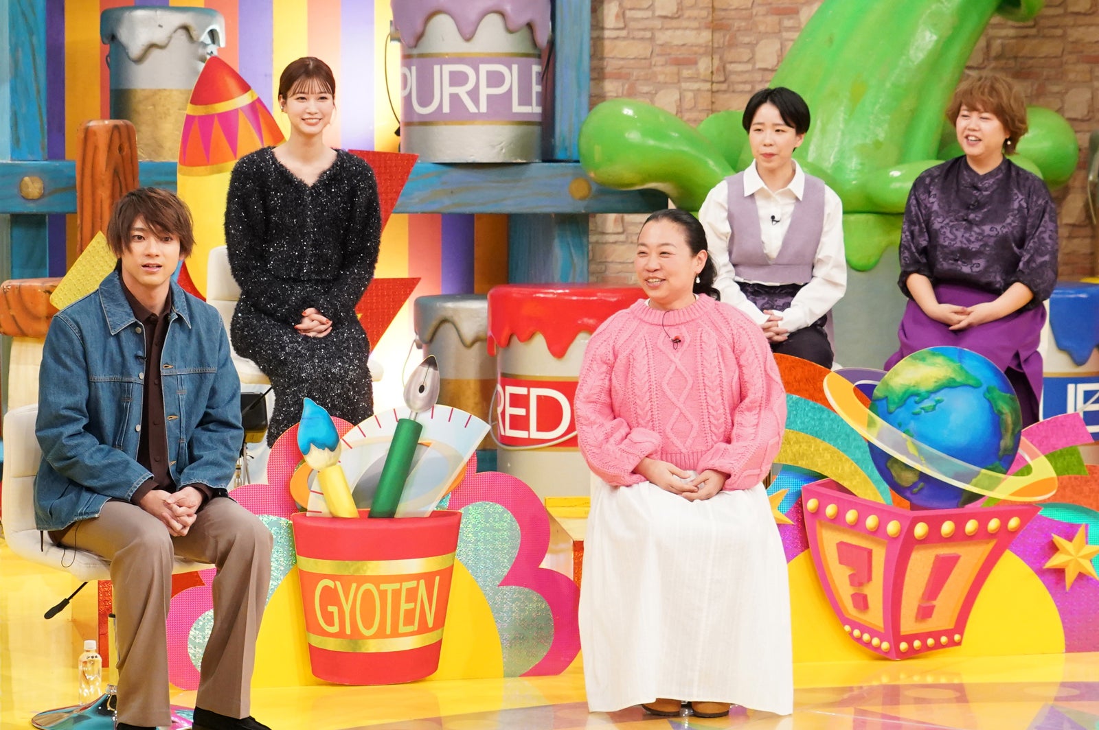 （左上から時計回り）生見愛瑠、天才ピアニスト（竹内知咲、ますみ）、いとうあさこ、山田裕貴 （C）日本テレビ