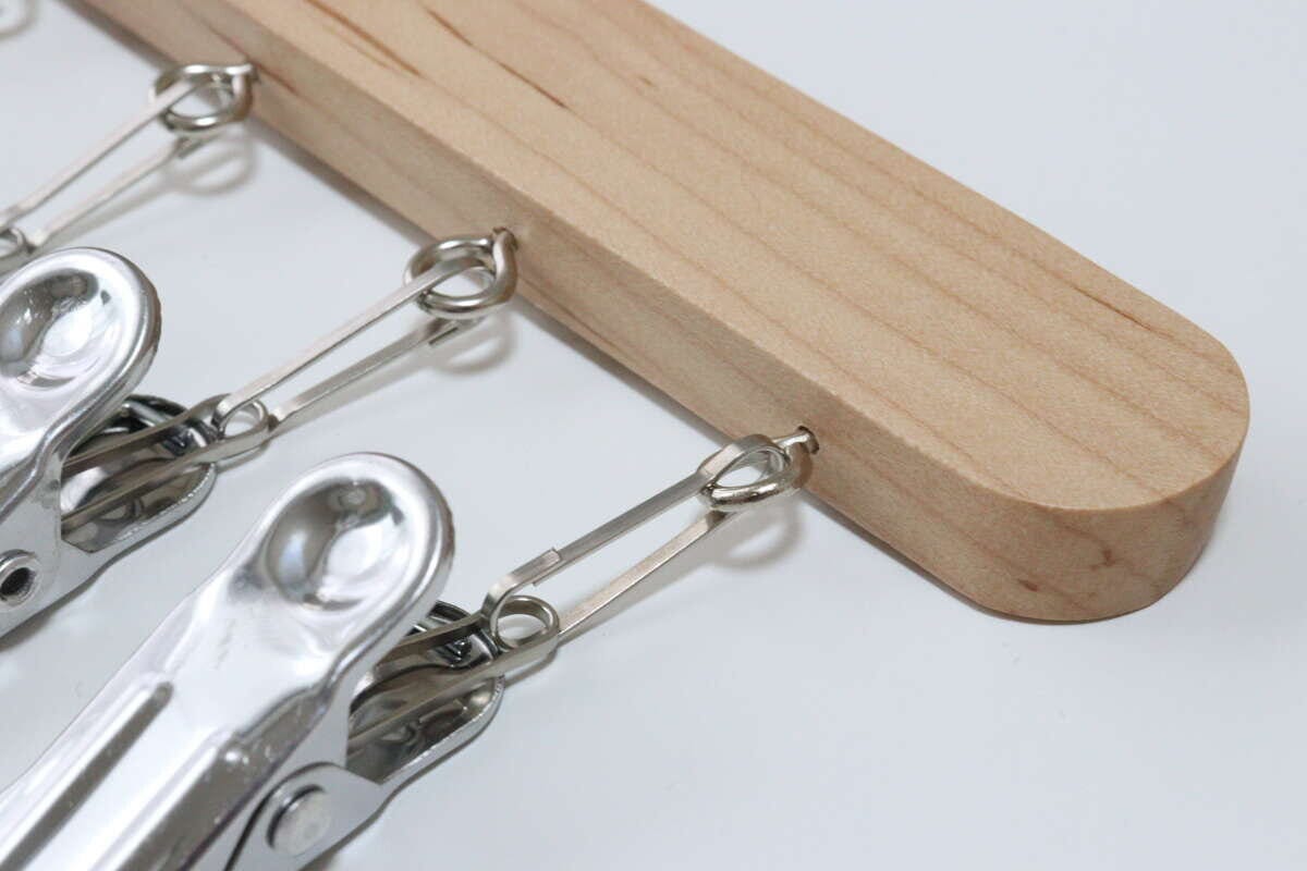 クリップ木製ハンガー（10個付）　取り外し可能