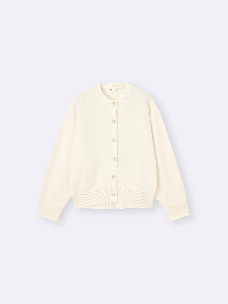 GUのスウェットライクニットドルマンスリーブカーディガン