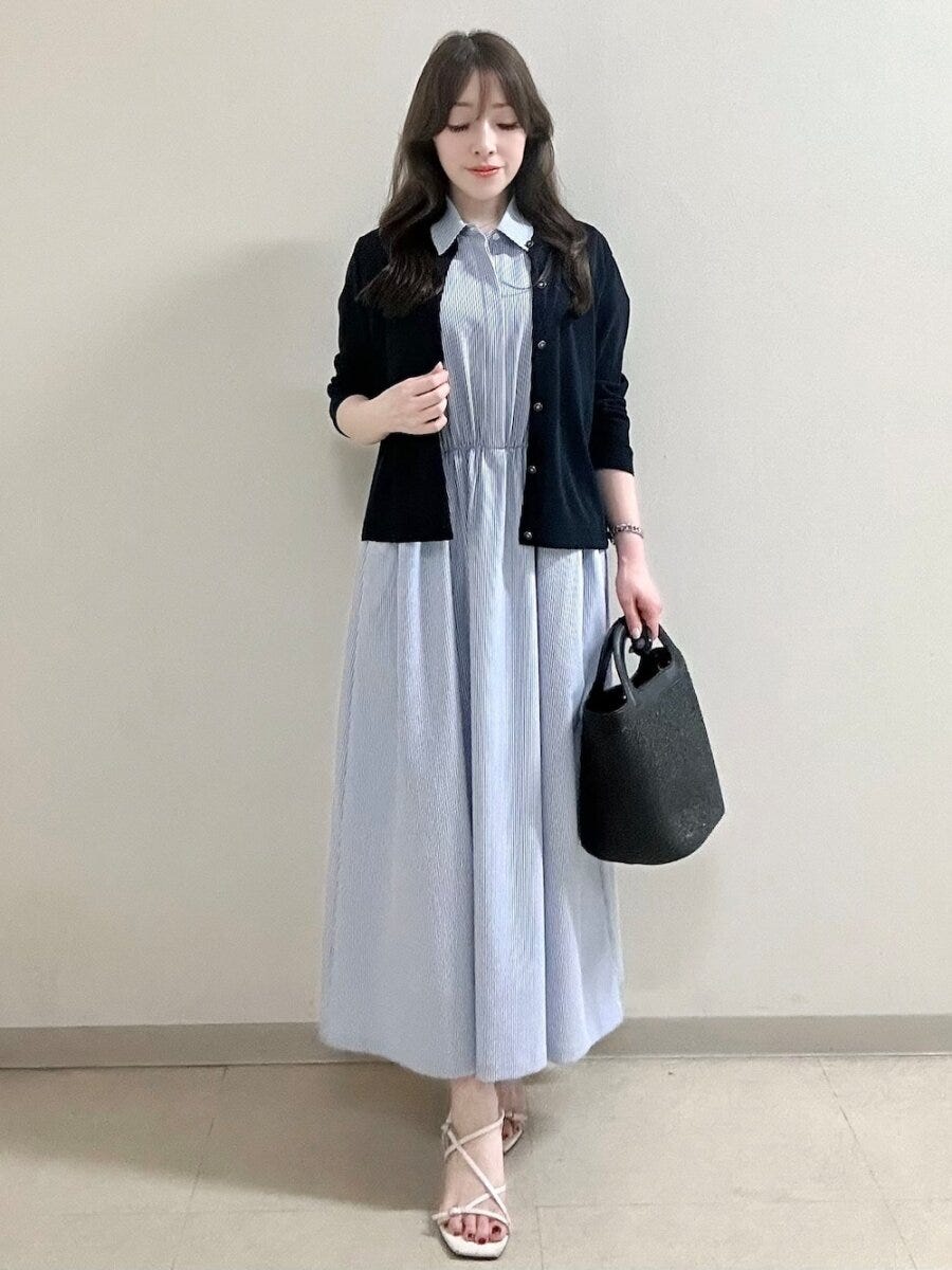 シャツワンピース コーデ シャツワンピースコーデ1