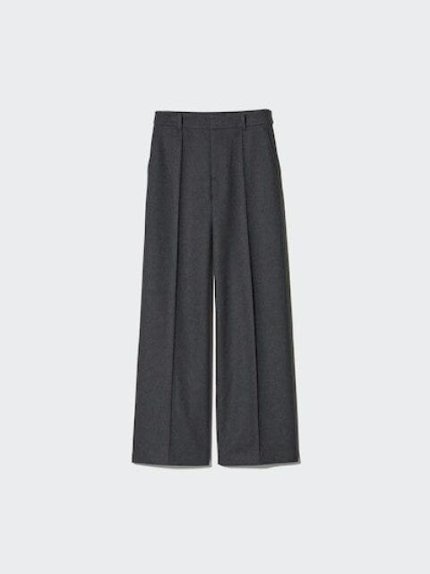 ユニクロブラッシュドジャージーワイドパンツ　DARKGRAY