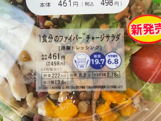 ファイバーチャージサラダの栄養価