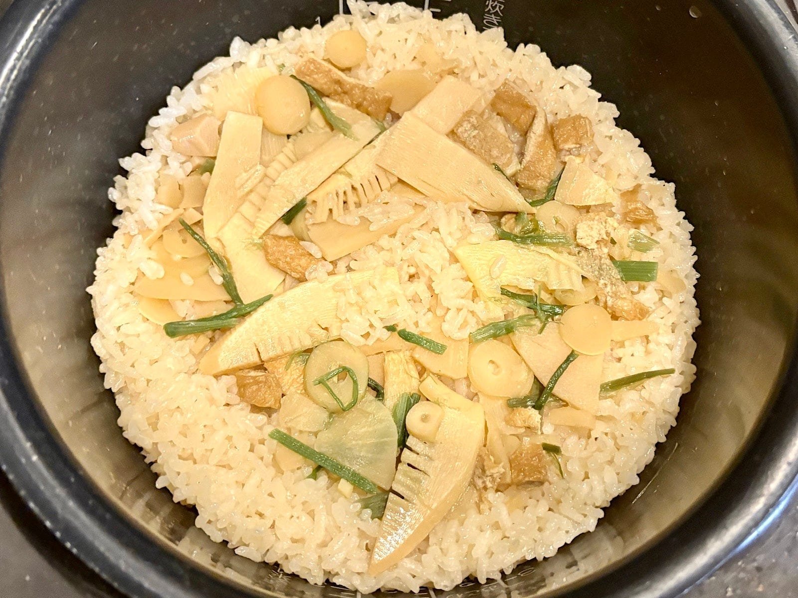 大きくカットされたたけのこがたっぷりと入っていて、ぜいたく！