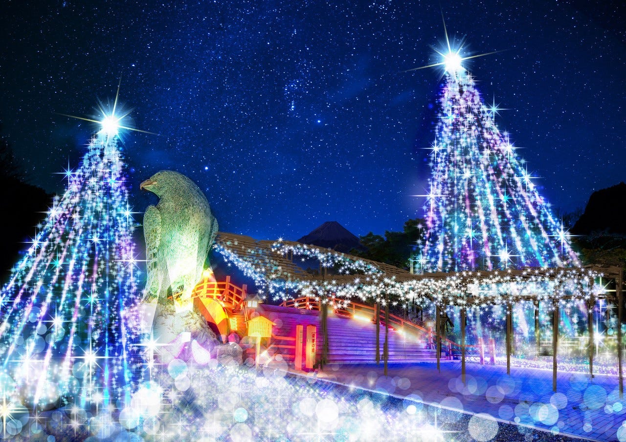 静岡・時之栖でイルミネーション「ひかりのすみか2019-2020」光が織りなす銀河の世界