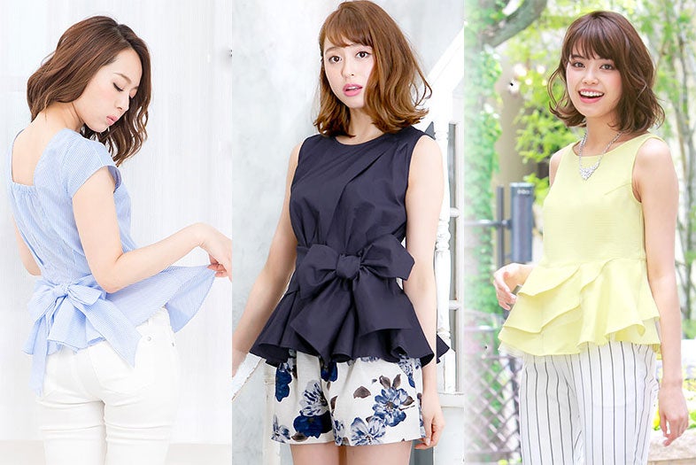男性支持率◎「ペプラムブラウス」で可愛くスタイルアップ！