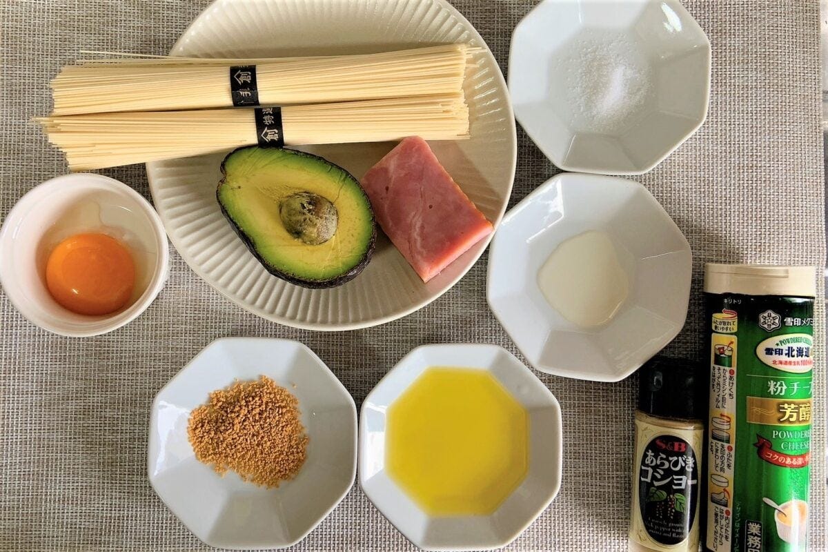 アボカドカルボナーラそうめん
