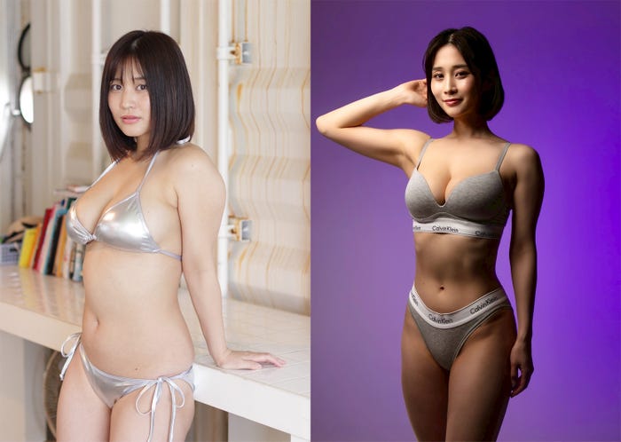 ボディチェンジ前後の高橋凛(提供画像)