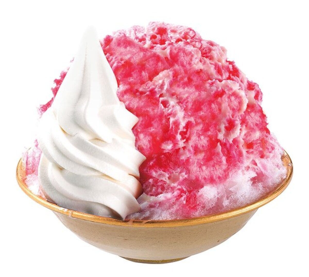 ソフトクリームがのったいちご氷