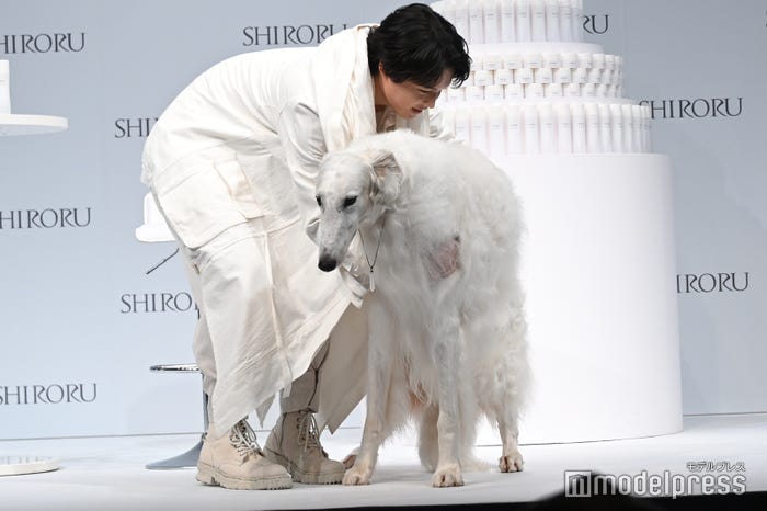 ドンくんを懸命に動かす松村北斗(C)モデルプレス