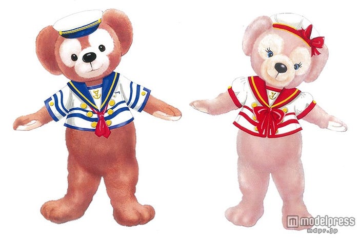 期間限定の新しいコスチュームを着たダッフィーとシェリーメイ(イメージ)/(C)Disney