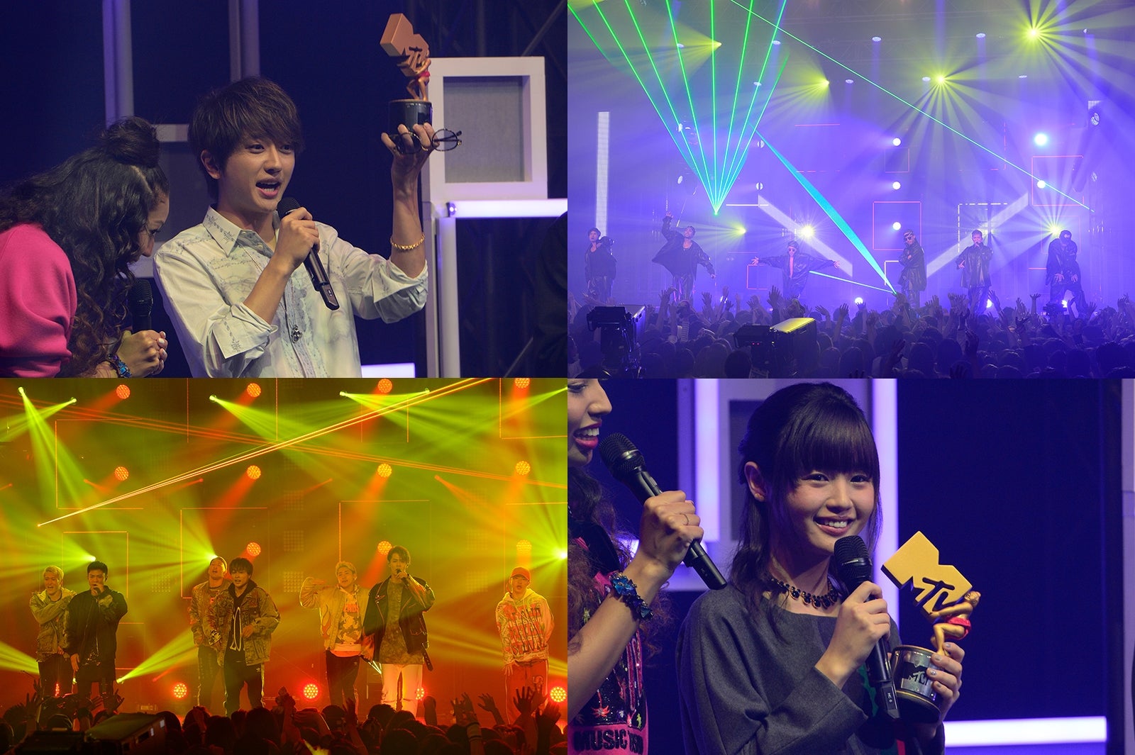 音楽アワード「MTV VMAJ 2016」に豪華アーティスト集結（左上から時計回りに）Nissy、EXILE THE SECOND、藤原さくら、GENERATIONS