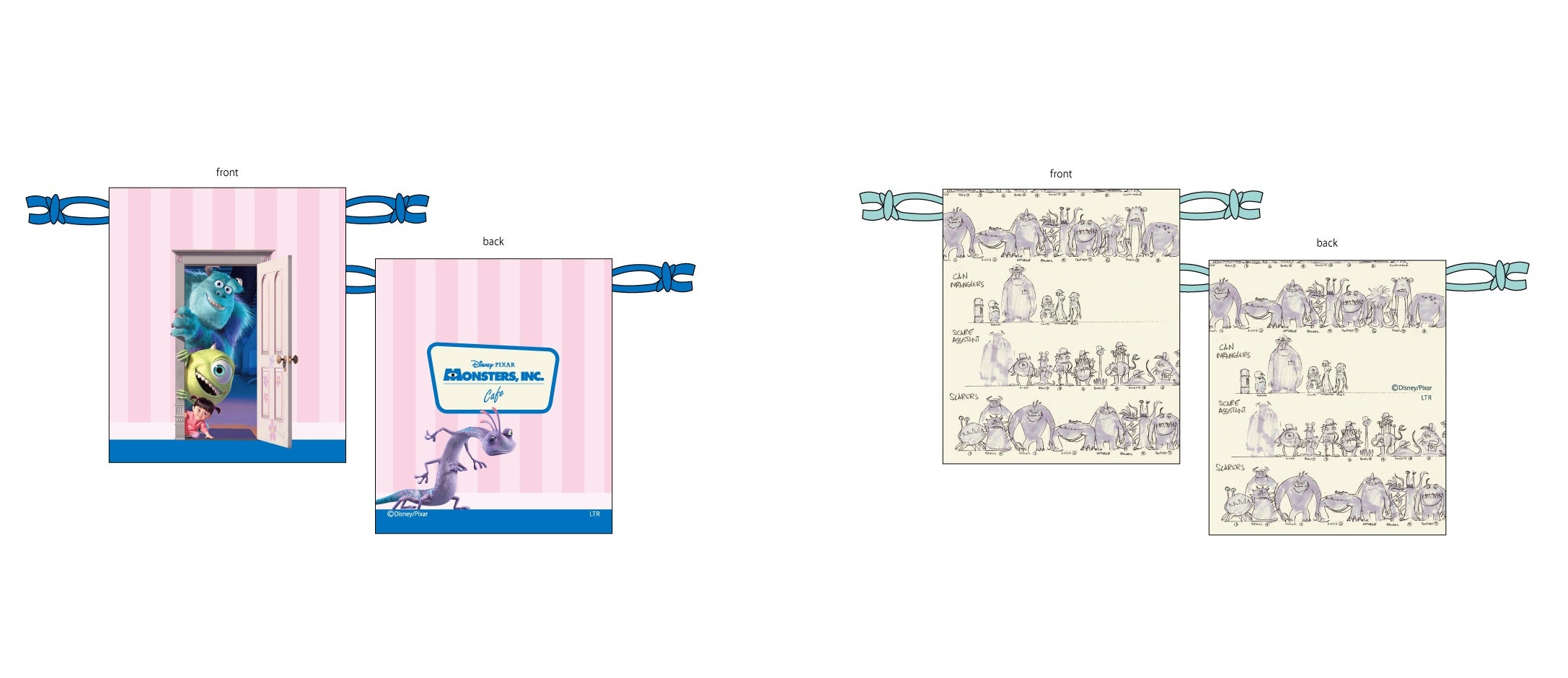 巾着（ピンク）／巾着（クリーム）（C）Disney/Pixar