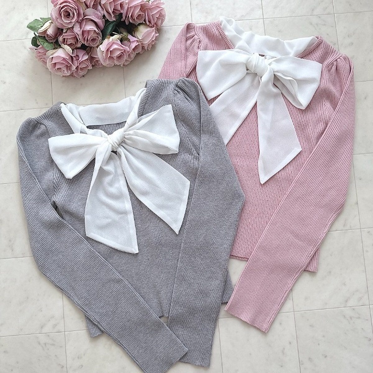 しまむら ボウタイニットプルオーバー(Mian) しまむらのボウタイニットプルオーバー(Mian)