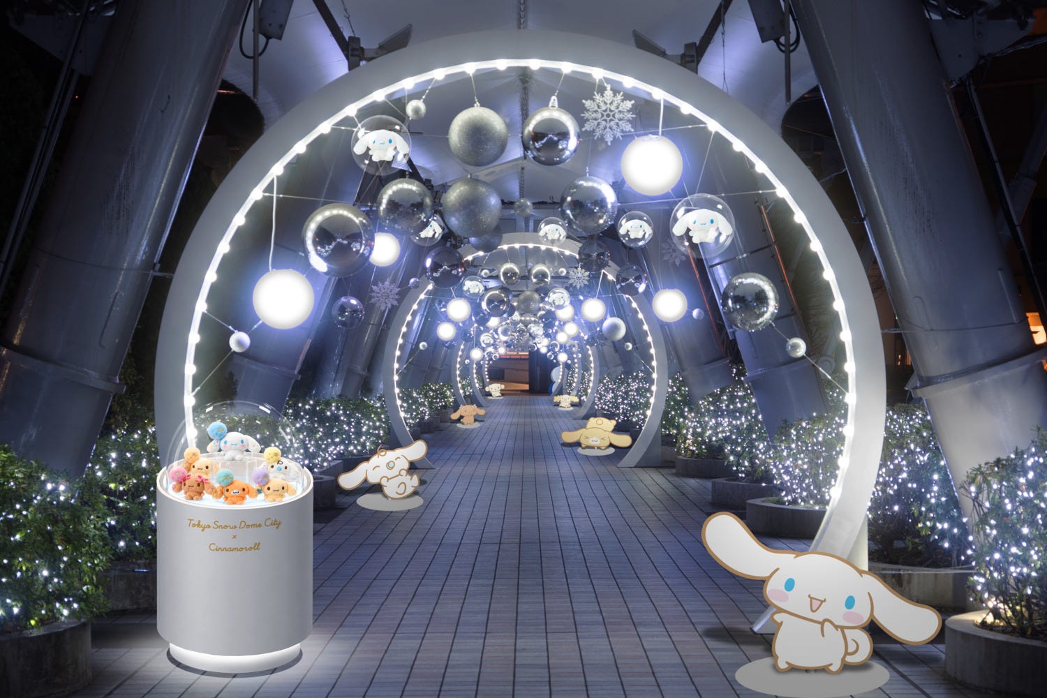 シナモロールが彩る幻想的な光のアーチや15mツリーが登場!都内最大級のイルミネーションイベント「TOKYO SNOW DOME CITY」開催