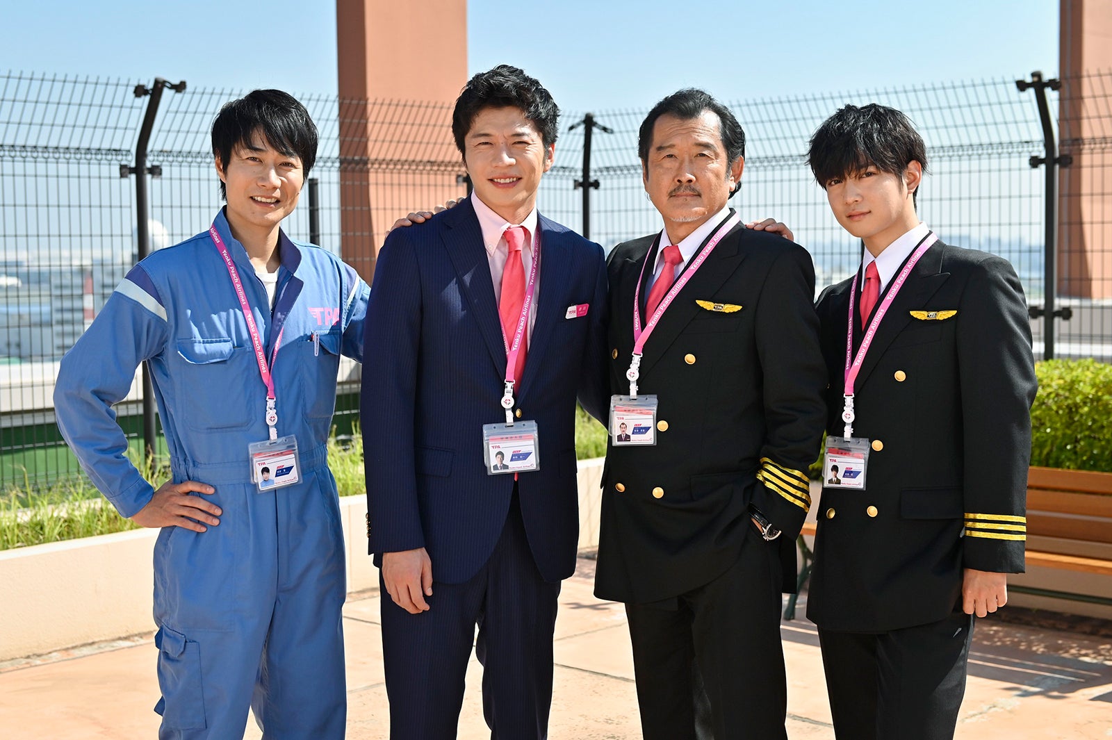 （左から）戸次重幸、田中圭、吉田鋼太郎、千葉雄大「おっさんずラブ-in the sky-」（C）テレビ朝日