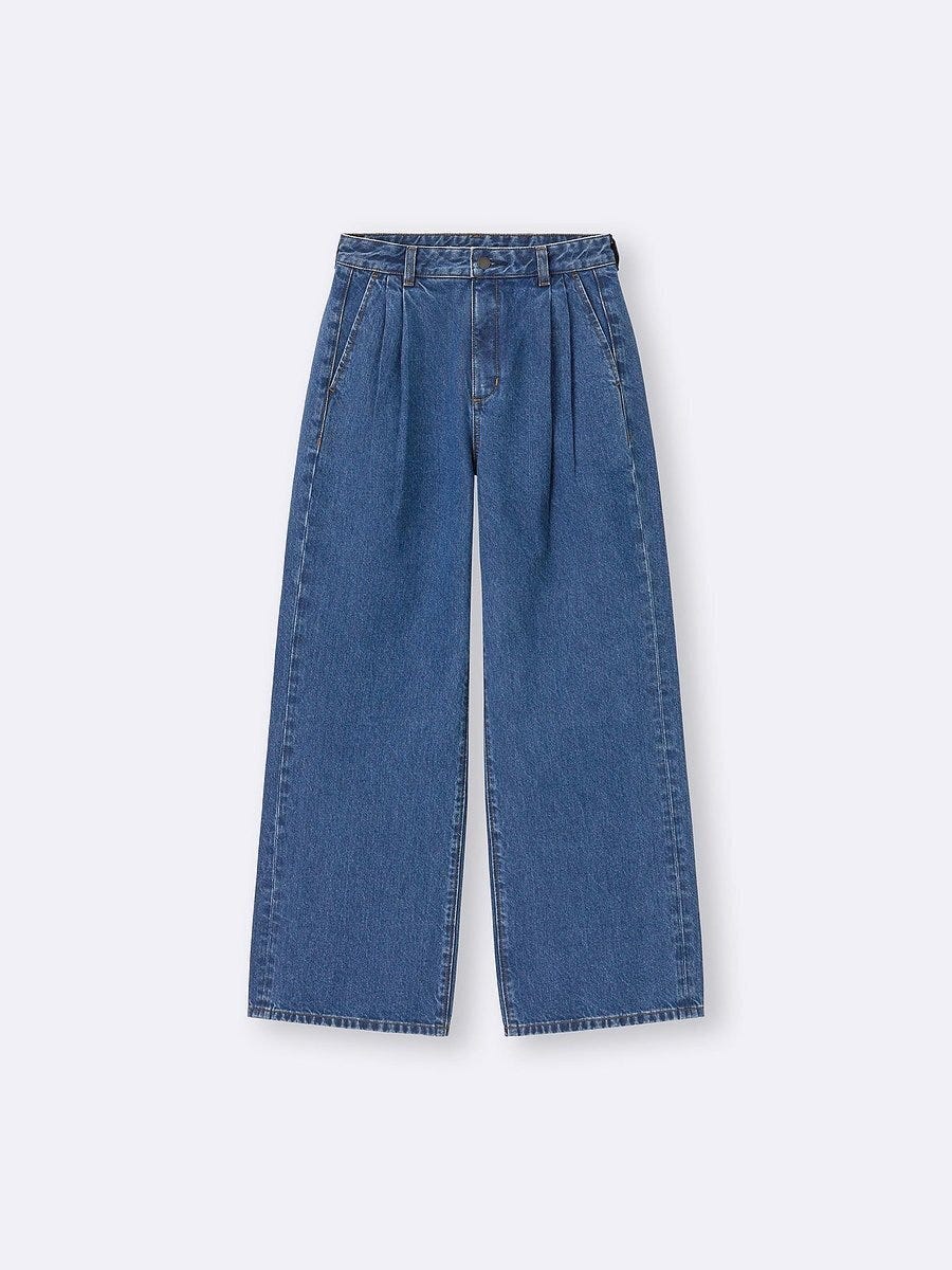 GUのデニムタックトラウザー