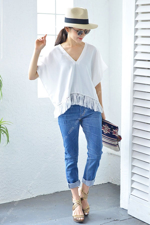 ウォッシュ加工ストレートデニムパンツ「coca」9,990円（税込）／画像提供：coca