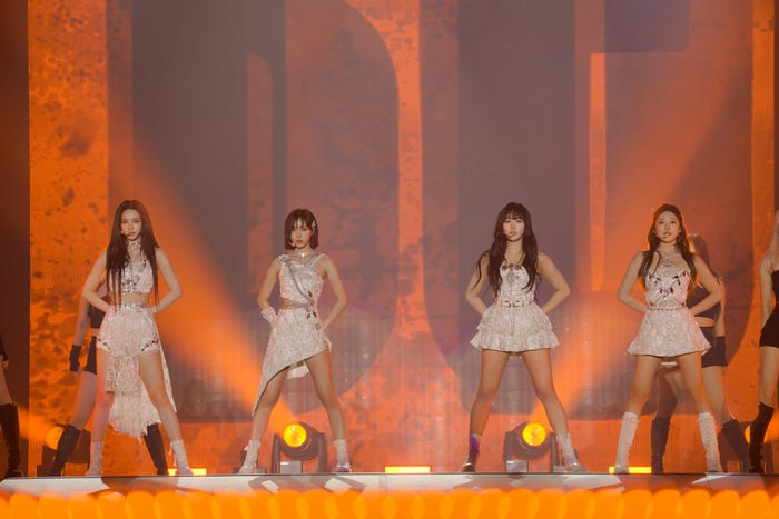 カリナ、ウィンター、ジゼル、ニンニン「aespa LIVE TOUR 2023 ’SYNK : HYPER LINE’ in JAPAN」より(C)上飯坂一