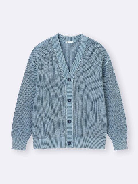 GU ウォッシュドリブVネックカーディガン GUのウォッシュドリブVネックカーディガン