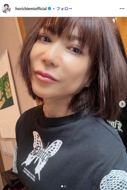 カラーチェンジ前の堀ちえみ/堀ちえみInstagtram
