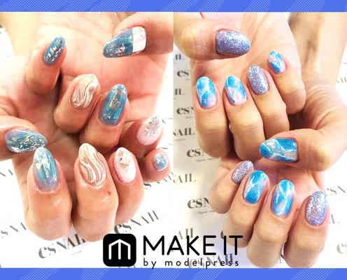 夏にぴったりのブルーネイル!お洒落で涼しげなデザイン4選