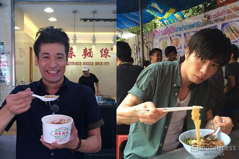 アジアの麺料理を求めて旅する（左から）佐藤隆太、田中圭