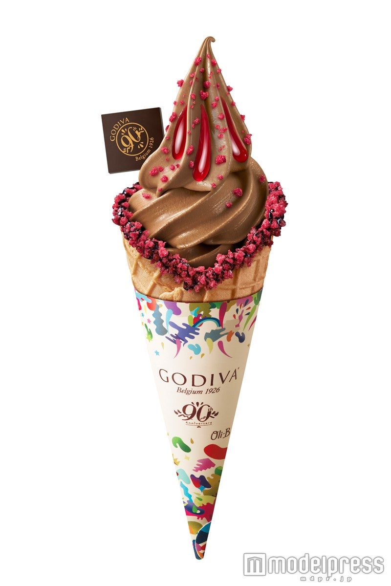  ゴディバ ソフトクリーム ダブルチョコレート ラズベリー＆ローズ￥510（税込み）