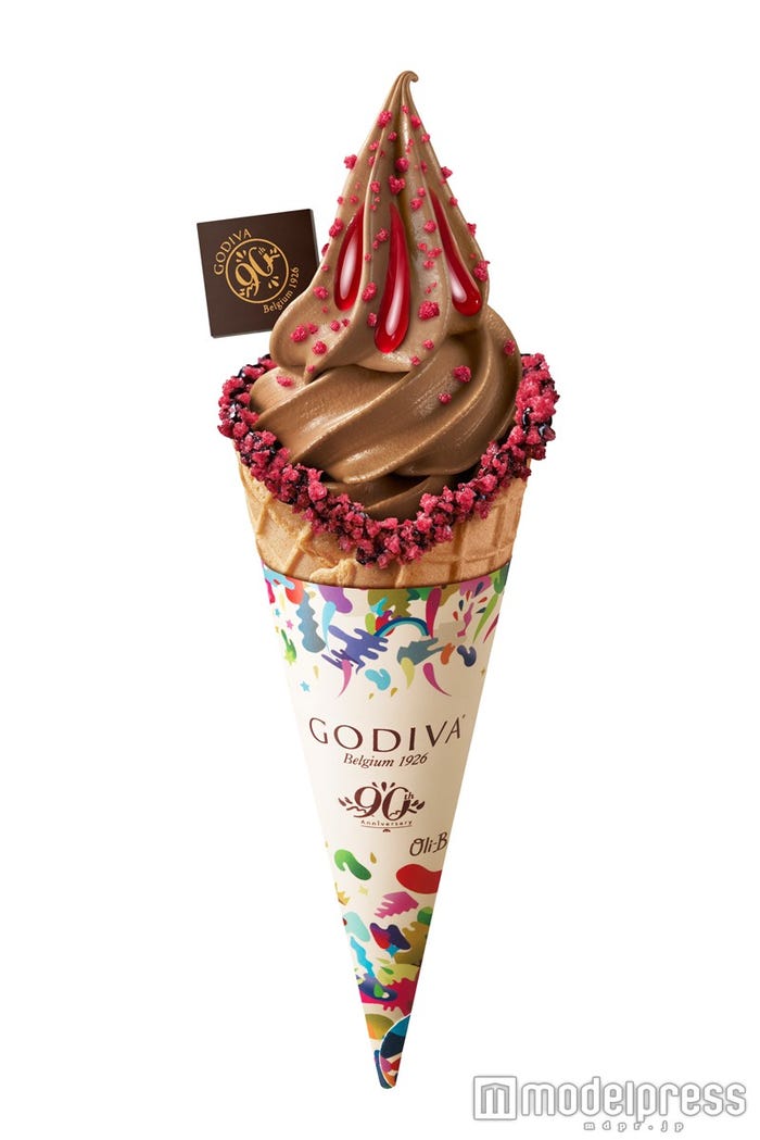 ゴディバ ソフトクリーム ダブルチョコレート ラズベリー&ローズ¥510(税込み)