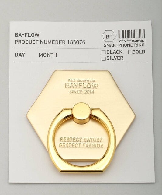 BAYFLOW(ベイフロー)楽天市場店 (U)BFロゴスマホリング BAYFLOWユニセックスでシンプルなスマホリング