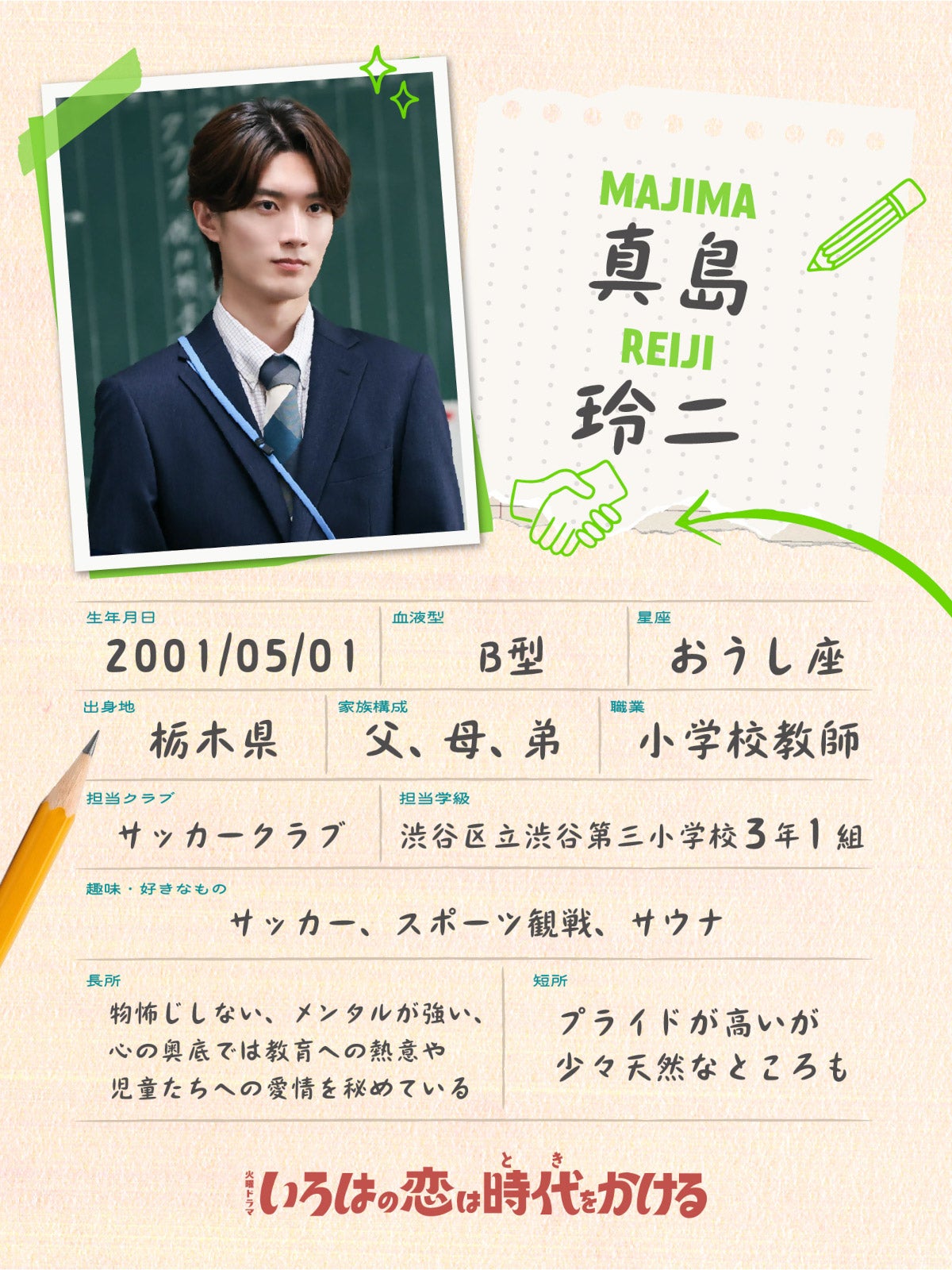 山中柔太朗／真島玲二 プロフ帳（C）TBSスパークル／TBS