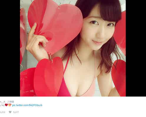 柏木由紀、SEXYビキニショットで「はっぴーばれんたいん」思わぬプレゼントにファン歓喜