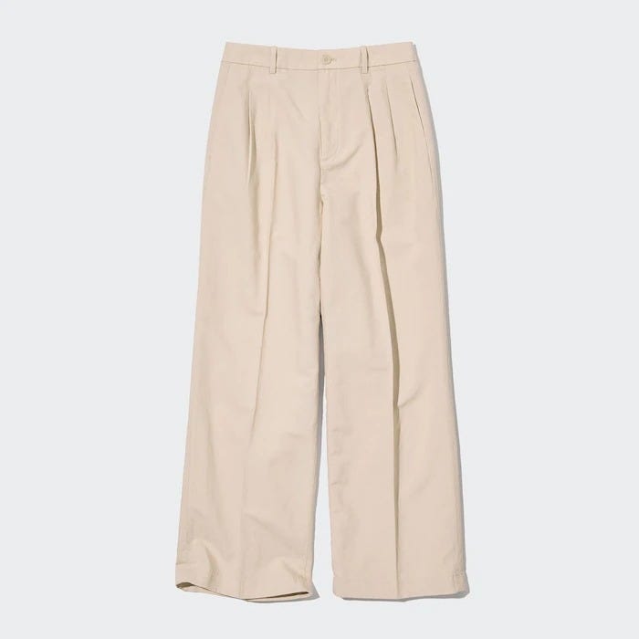 ユニクロ　uniqlo　レディース　おすすめ　オススメ　コスパ　2023　パンツ　ワイドパンツ　ボトムス　ボトム　リネンブレンドタックワイドパンツ　リネンブレンド　タックワイドパンツ　タックパンツ