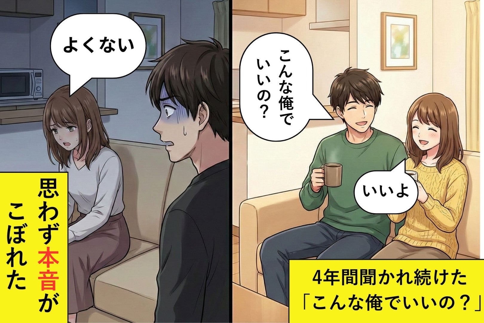 「こんな俺でいいの？」と聞かれ続け「いいよ」と答える4年間→思わず本音で「よくない」と答えたら...