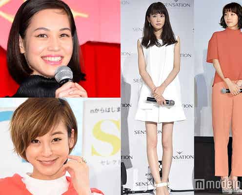 桐谷美玲のオールホワイト、水原希子の切りっぱなしボブ、飯豊まりえの技ありワントーン、西山茉希のすっきりショート<注目のファッション&ヘアメイク>