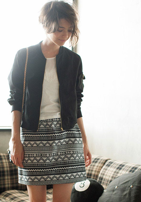 ネイティブ柄台形スカート「STYLEST」2,850円(税別)/画像提供:STYLEST