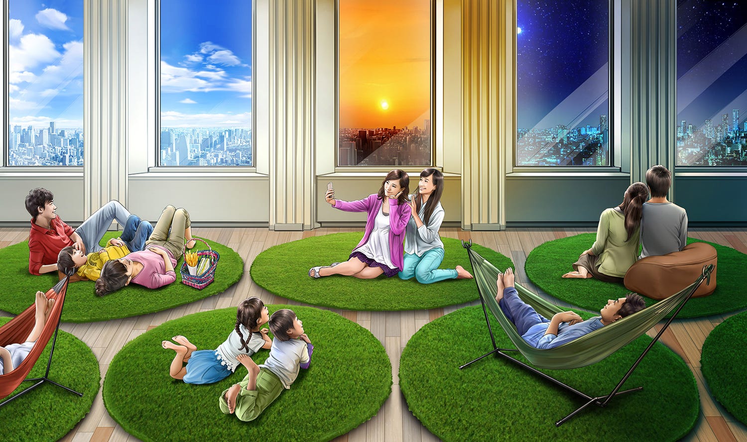 日本一空に近い「空ピクニック」池袋で開催 リラックスしながら絶景鑑賞