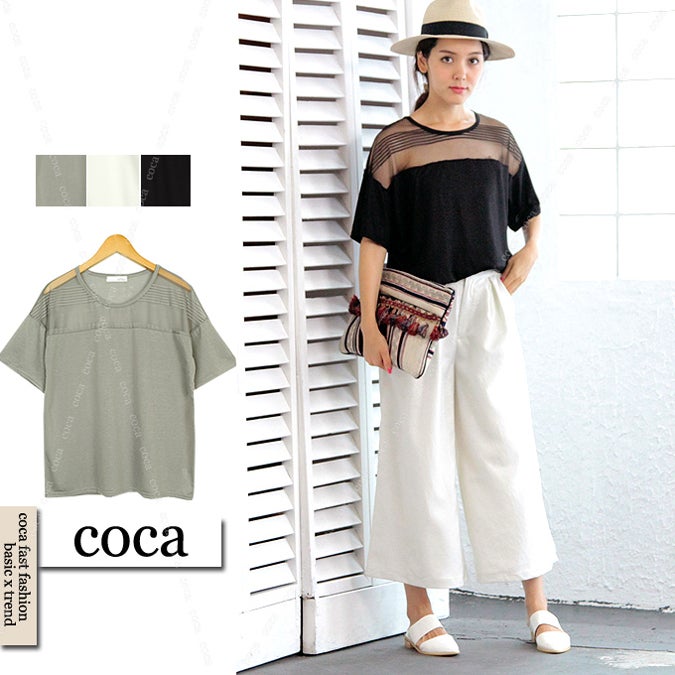 胸元透け半袖Ｔシャツ「coca」1,590円(税込)