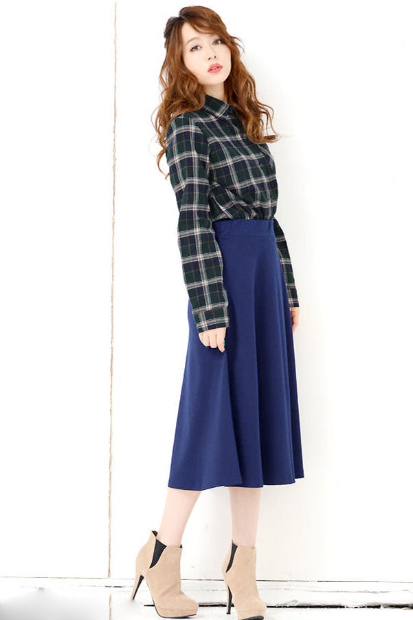 長袖カラーシンプルチェックシャツ「神戸レタス」1891円（税込）／画像提供：神戸レタス