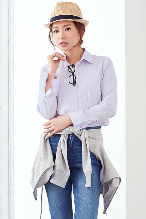 ヘアラインロールアップストライプシャツ「Pierrot」1,998円(税込)/画像提供:Pierrot