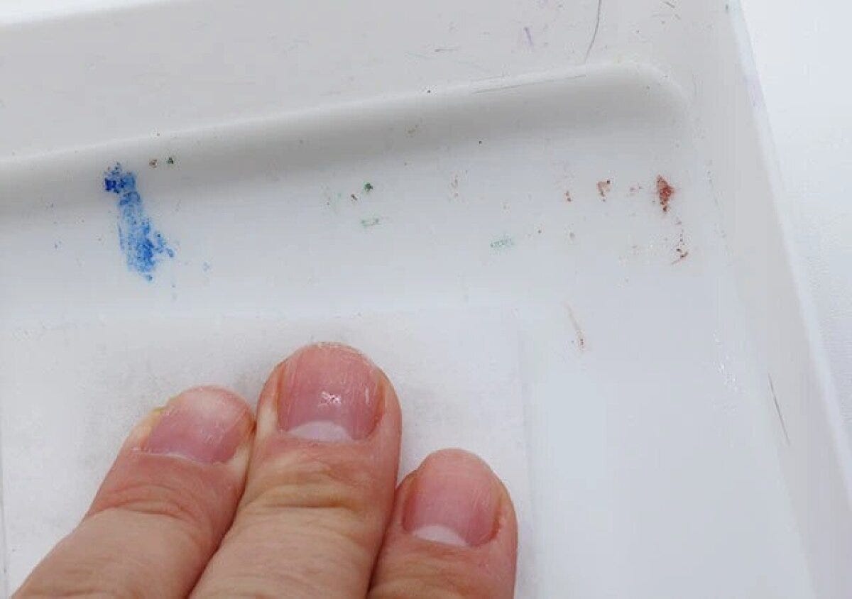 ダイソー メラミンスポンジ(落ち落ちV、シートタイプ、25枚) 使用例 ダイソー メラミンスポンジ(落ち落ちV、シートタイプ、25枚) 使用例