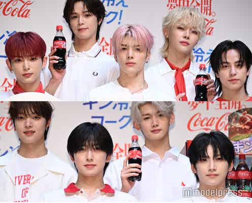&TEAM「コカ・コーラ」取材会に全員で登壇 “胸キュン”チャレンジ3本勝負