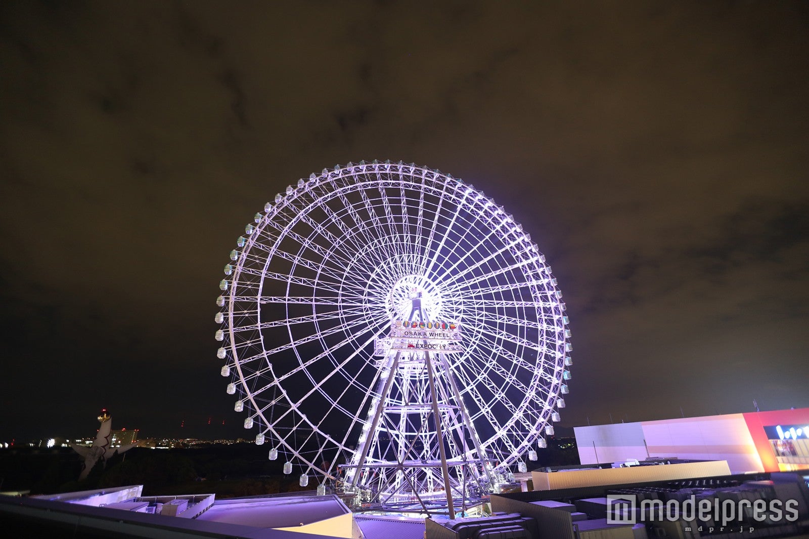 夜のREDHORSE OSAKA WHEEL（レッドホース オオサカ ホイール）／画像提供：フェリスウィールインベストメント