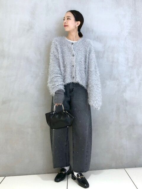 ワイドデニムパンツ コーデ 冬 冬のワイドデニムパンツコーデ