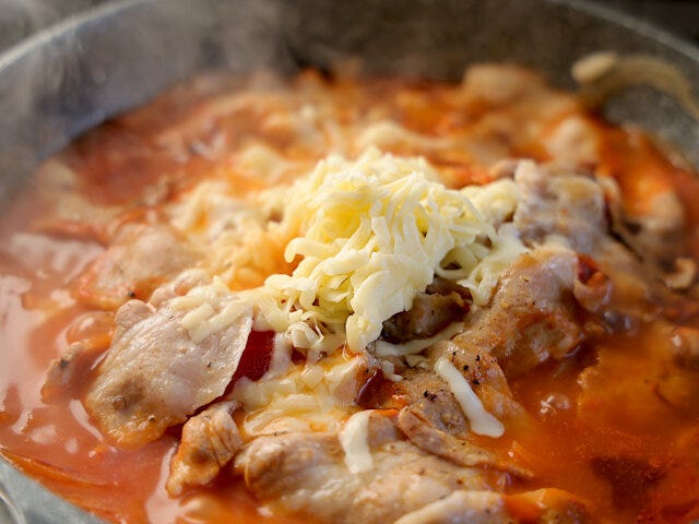 チーズを入れて混ぜたら、出来上がり。