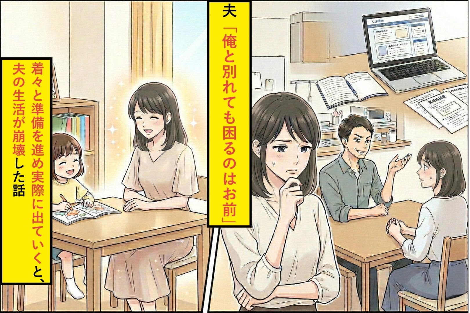 夫「俺と別れても困るのはお前」⇒着々と準備を進め実際に出ていくと、夫の生活が崩壊した話