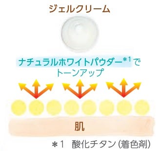 自然と明るい白肌に