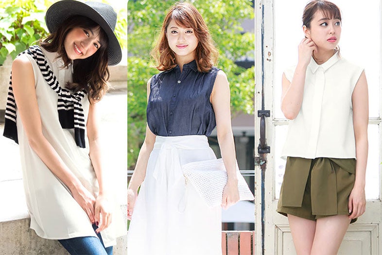 着回し力抜群！「ノースリーブシャツ」で爽やか＆セクシー